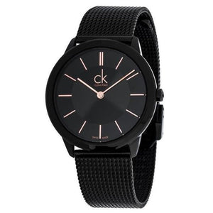  Shop Authentic Calvin Klein Minimal Black Dial Black Mesh Bracelet Watch for Women - K3M23421 - Luxxuri