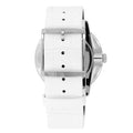  Shop Authentic Calvin Klein Accent Silver Dial White Leather Strap Watch for Women - K2Y2X1K6 - Luxxuri