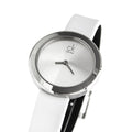  Shop Authentic Calvin Klein Firm Silver Dial White Leather Strap Watch for Women - K3N231L6 - Luxxuri