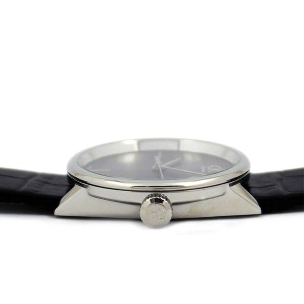  Shop Authentic Calvin Klein Accent Black Dial Black Leather Strap Watch for Men - K2Y2X1CU - Luxxuri