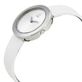  Shop Authentic Calvin Klein Firm Silver Dial White Leather Strap Watch for Women - K3N231L6 - Luxxuri