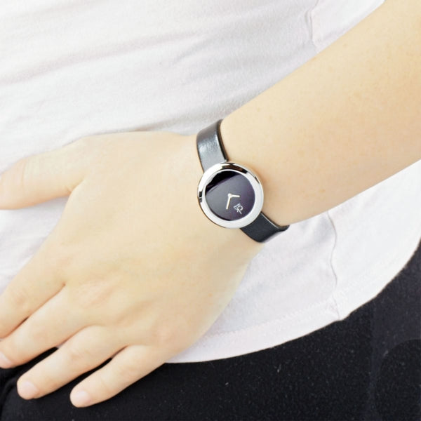  Shop Authentic Calvin Klein Firm Black Dial Black Leather Strap Watch for Women - K3N231C1 - Luxxuri