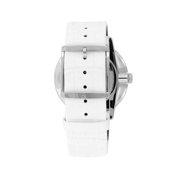  Shop Authentic Calvin Klein Accent White Dial White Leather Strap Watch for Women - K2Y2Y1K6 - Luxxuri