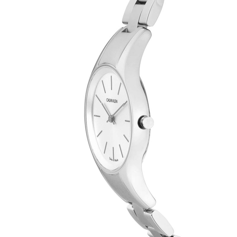  Shop Authentic Calvin Klein Simplicity White Dial Silver Steel Strap Watch for Women - K4323185 - Luxxuri