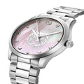  Shop Authentic Gucci G Timeless Quartz Mother of Pearl Pink Dial Silver Steel Strap Watch for Women - YA1264166 - Luxxuri