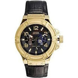  Shop Authentic Guess Rigor Analog Black Dial Black Leather Strap Watch For Men - W0040G4 - Luxxuri