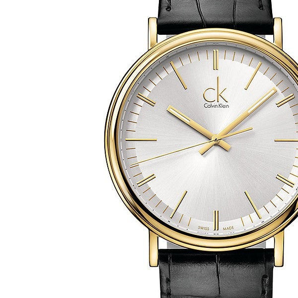  Shop Authentic Calvin Klein Surround Silver Dial Black Leather Strap Watch for Men - K3W215C6 - Luxxuri