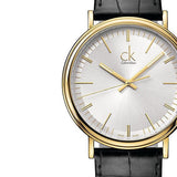  Shop Authentic Calvin Klein Surround Silver Dial Black Leather Strap Watch for Men - K3W215C6 - Luxxuri