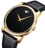  Shop Authentic Movado Museum Black Dial Black Leather Strap Watch For Men - 0607014 - Luxxuri