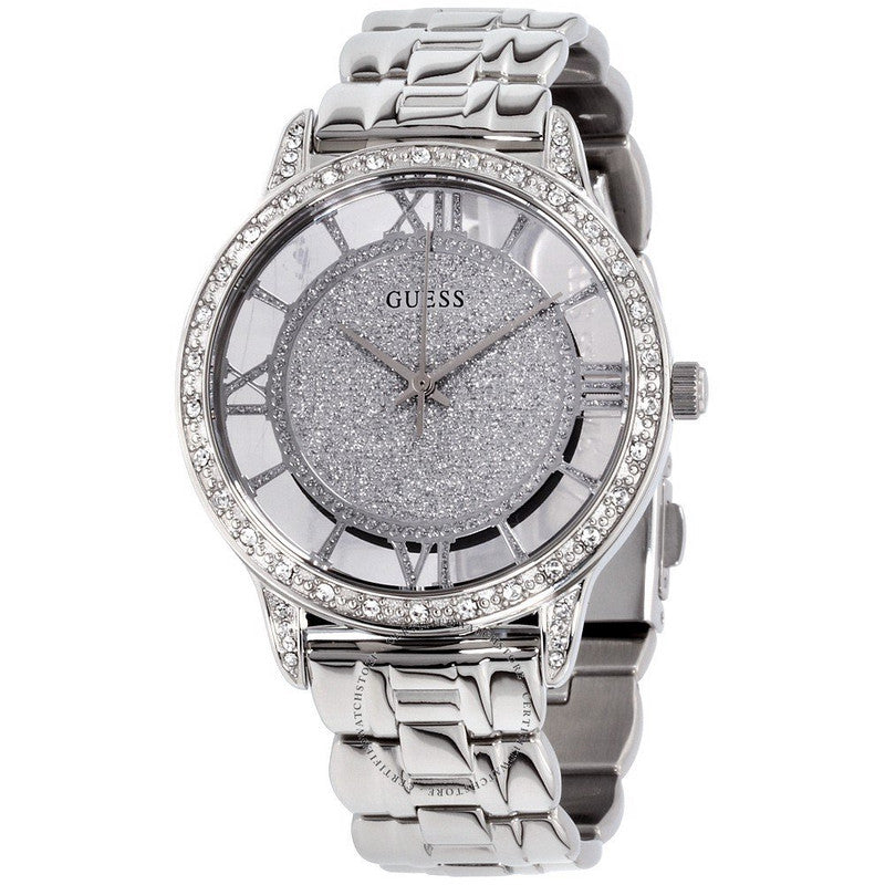  Shop Authentic Guess Ethereal Diamonds Silver Dial Silver Steel Strap Watch for Women - W1013L1 - Luxxuri