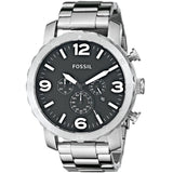  Shop Authentic Fossil Nate Chronograph Black Dial Silver Steel Strap Watch for Men - JR1353 - Luxxuri