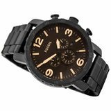  Shop Authentic Fossil Nate Chrongraph Ion Plated Black Dial Black Steel Strap Watch for Men - JR1356 - Luxxuri