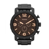  Shop Authentic Fossil Nate Chrongraph Ion Plated Black Dial Black Steel Strap Watch for Men - JR1356 - Luxxuri