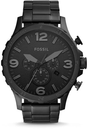  Shop Authentic Fossil Nate Chronograph Black Dial Black Steel Strap Watch for Men - JR1401 - Luxxuri