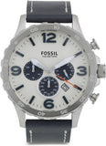  Shop Authentic Fossil Nate Chronograph White Dial Blue Leather Strap Watch for Men - JR1480 - Luxxuri