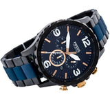  Shop Authentic Fossil Nate Chronograph Blue Dial Two Tone Steel Strap Watch for Men - JR1494 - Luxxuri