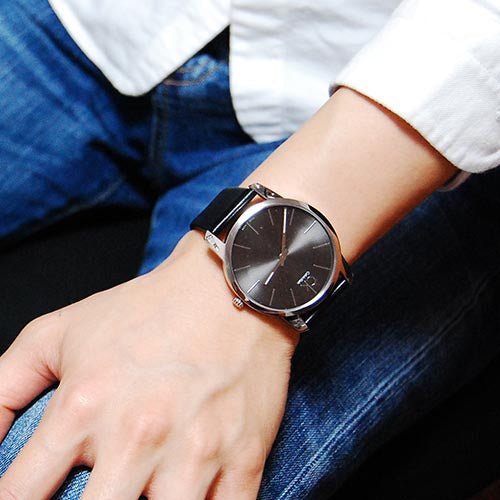  Shop Authentic Calvin Klein City Grey Dial Black Leather Strap Watch For Men - K2G21107 - Luxxuri