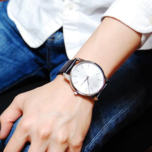  Shop Authentic Calvin Klein City White Dial Black Leather Strap Watch For Men - K2G211C6 - Luxxuri