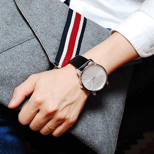  Shop Authentic Calvin Klein City White Dial Black Leather Strap Watch For Men - K2G211C6 - Luxxuri