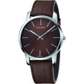  Shop Authentic Calvin Klein City Brown Dial Brown Leather Strap Watch for Men - K2G211GK - Luxxuri