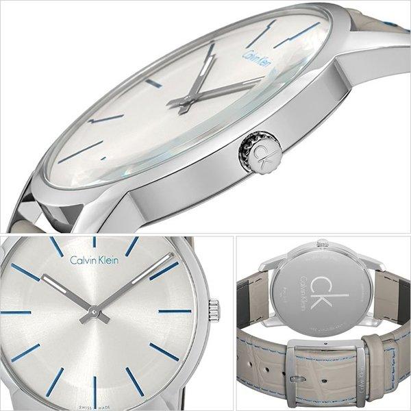  Shop Authentic Calvin Klein City Silver Dial Grey Leather Strap Watch for Men - K2G211Q4 - Luxxuri