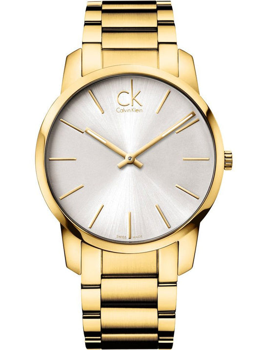  Shop Authentic Calvin Klein City Silver Dial Gold Steel Strap Watch for Men - K2G21546 - Luxxuri