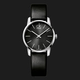  Shop Authentic Calvin Klein City Black Dial Black Leather Strap Watch For Women - K2G23107 - Luxxuri