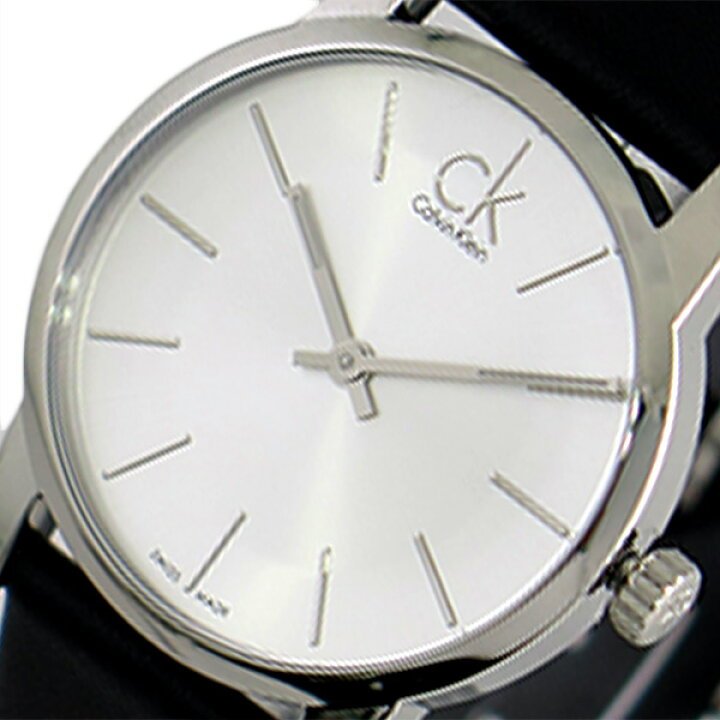  Shop Authentic Calvin Klein City Silver Dial Black Leather Strap Watch For Women - K2G231C6 - Luxxuri
