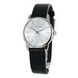 Shop Authentic Calvin Klein City Silver Dial Black Leather Strap Watch For Women - K2G231C6 - Luxxuri