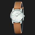  Shop Authentic Calvin Klein City Silver Dial Orange Leather Strap Watch for Women - K2G231G6 - Luxxuri