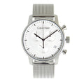  Shop Authentic Calvin Klein City Chronograph White Dial Silver Mesh Bracelet Watch for Men - K2G27126 - Luxxuri