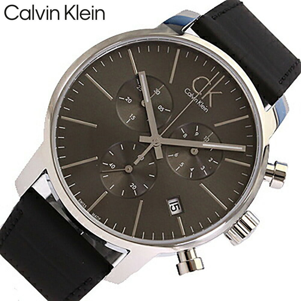  Shop Authentic Calvin Klein City Chronograph Black Dial Black Leather Strap Watch for Men - K2G271C3 - Luxxuri