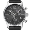  Shop Authentic Calvin Klein City Chronograph Black Dial Black Leather Strap Watch for Men - K2G271C3 - Luxxuri