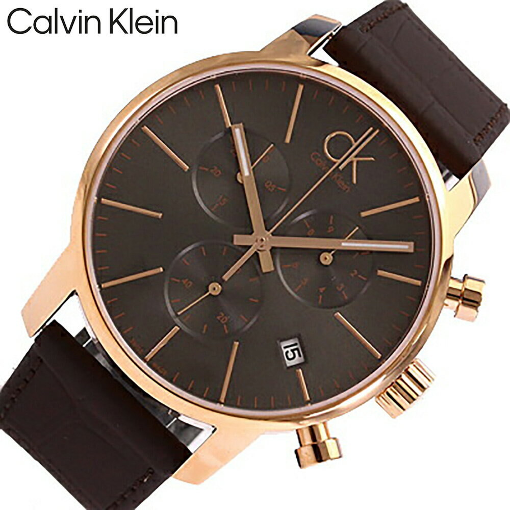  Shop Authentic Calvin Klein City Chronograph Grey Dial Brown Leather Strap Watch for Men - K2G276G3 - Luxxuri