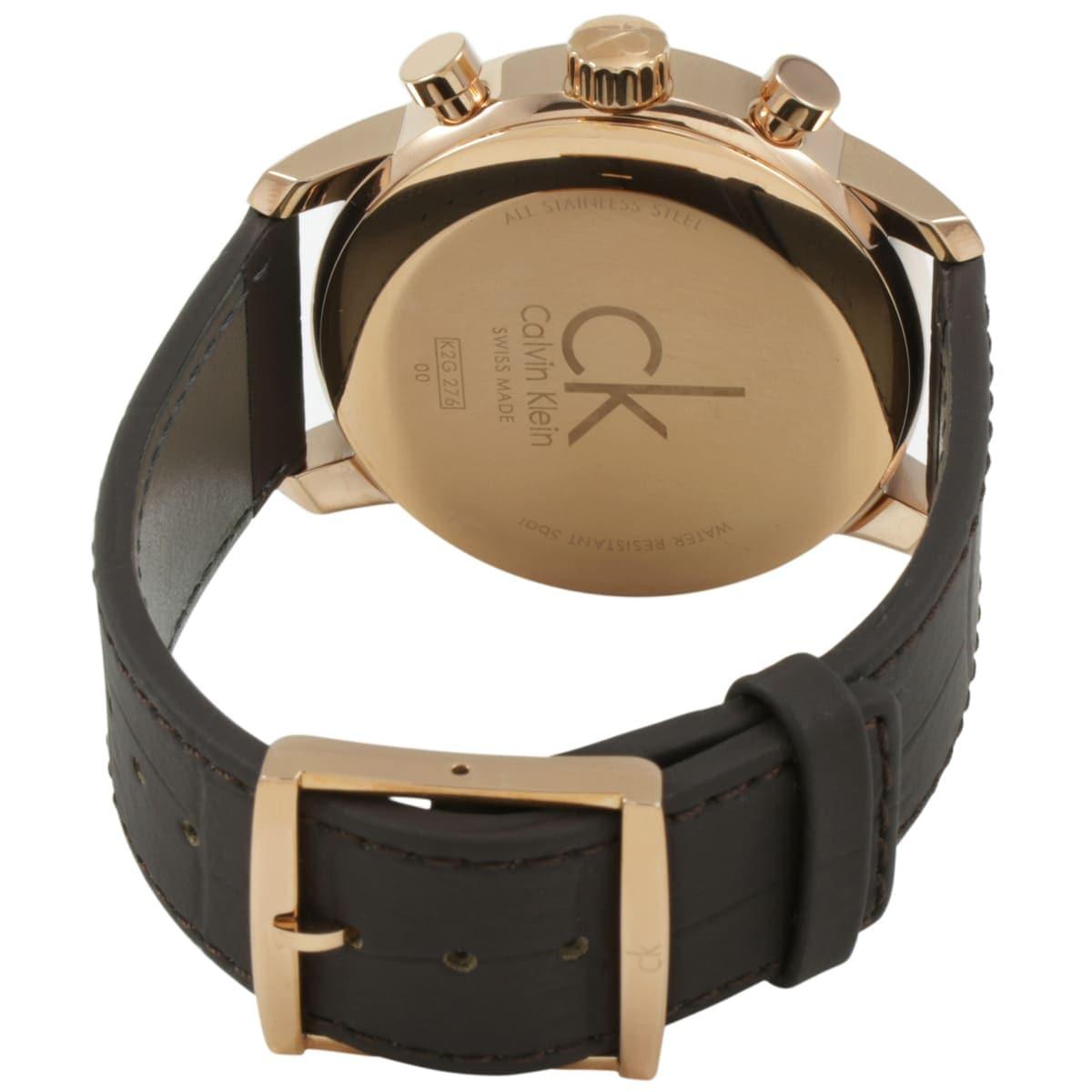  Shop Authentic Calvin Klein City Chronograph Grey Dial Brown Leather Strap Watch for Men - K2G276G3 - Luxxuri