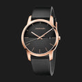  Shop Authentic Calvin Klein City Quartz Black Dial Black Leather Strap Watch for Men - K2G2G6CZ - Luxxuri