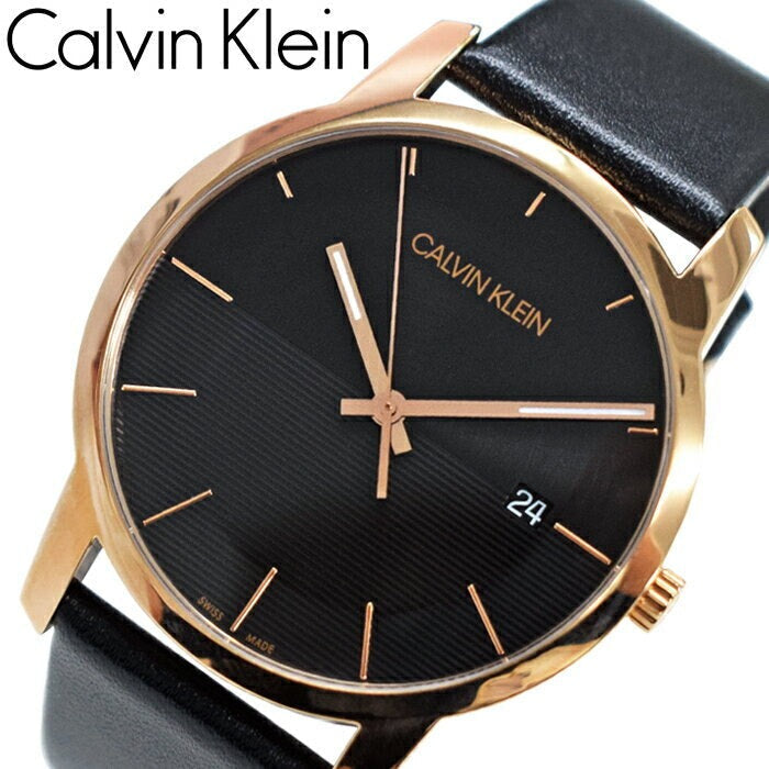  Shop Authentic Calvin Klein City Quartz Black Dial Black Leather Strap Watch for Men - K2G2G6CZ - Luxxuri