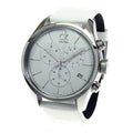  Shop Authentic Calvin Klein Masculine Chronograph White Dial White Leather Strap Watch for Men - K2H27101 - Luxxuri