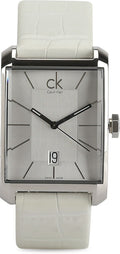  Shop Authentic Calvin Klein Window White Dial White Leather Strap Watch for Men - K2M21120 - Luxxuri