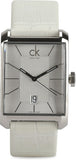  Shop Authentic Calvin Klein Window White Dial White Leather Strap Watch for Men - K2M21120 - Luxxuri