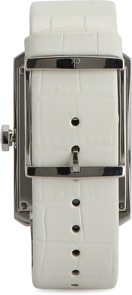  Shop Authentic Calvin Klein Window White Dial White Leather Strap Watch for Men - K2M21120 - Luxxuri