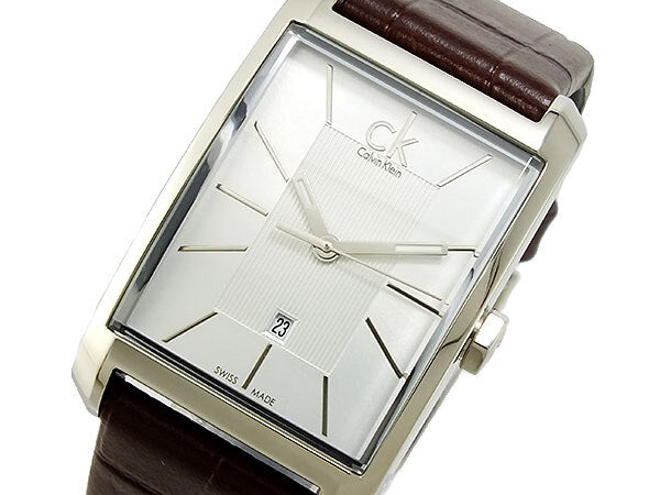  Shop Authentic Calvin Klein Window Silver Dial Brown Leather Strap Watch for Women - K2M23126 - Luxxuri