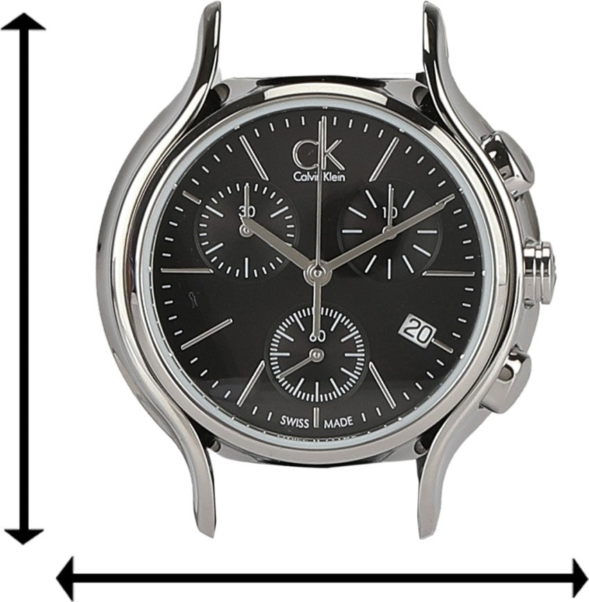  Shop Authentic Calvin Klein Skirt Chronograph Black Dial Black Leather Strap Watch for Men - K2U291C1 - Luxxuri