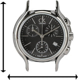  Shop Authentic Calvin Klein Skirt Chronograph Black Dial Black Leather Strap Watch for Men - K2U291C1 - Luxxuri