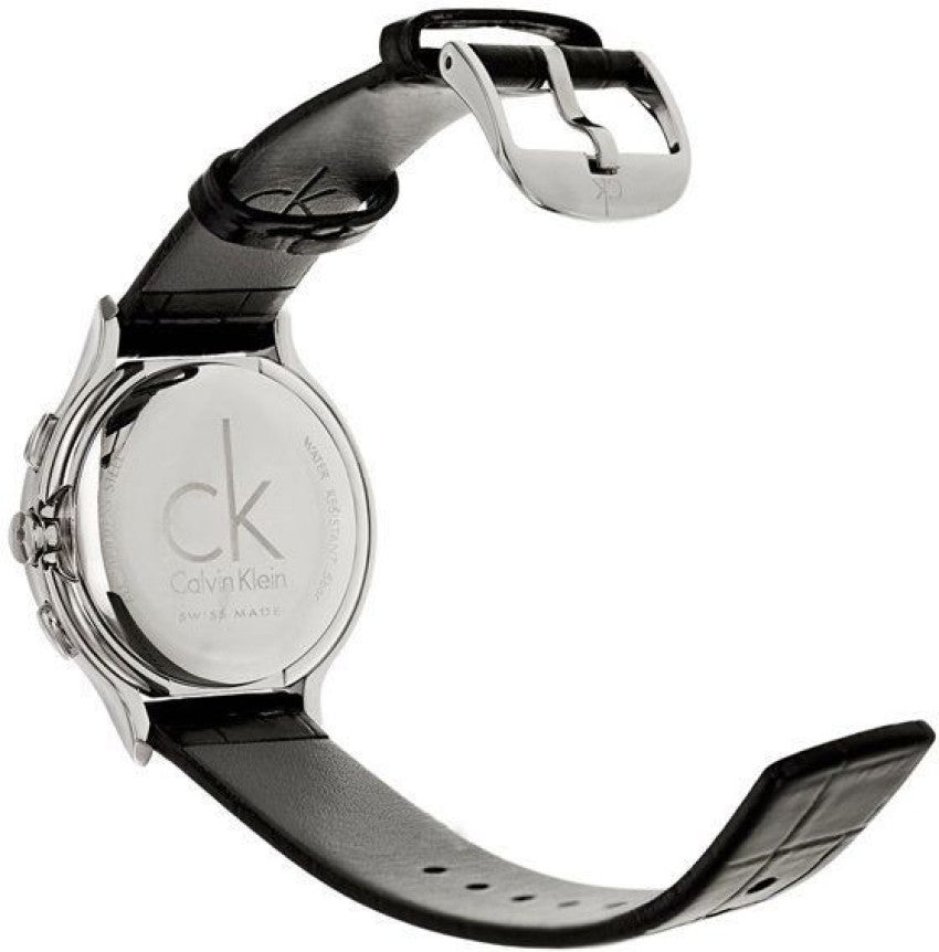  Shop Authentic Calvin Klein Skirt Chronograph Black Dial Black Leather Strap Watch for Men - K2U291C1 - Luxxuri