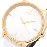  Shop Authentic Calvin Klein Accent White Dial White Leather Strap Watch for Women - K2Y2Y6KW - Luxxuri