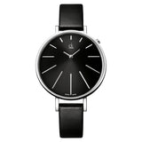  Shop Authentic Calvin Klein Equal Black Dial Black Leather Strap Watch for Women - K3E231C1 - Luxxuri
