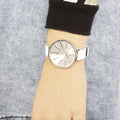  Shop Authentic Calvin Klein Equal White Dial White Leather Strap Watch for Women - K3E231L6 - Luxxuri