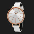 Shop Authentic Calvin Klein Equal Silver Dial White Leather Strap Watch for Women - K3E236L6 - Luxxuri
