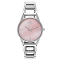  Shop Authentic Calvin Klein Stately Pink Mother of Pearl Dial Silver Steel Strap Watch for Women - K3G2312E - Luxxuri